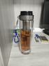 閩藍藍雙層玻璃杯茶水分離男士一鍵開(kāi)蓋便攜車(chē)載高硼硅耐高溫防摔泡茶杯 鋼本灰500ml【提繩款+升級加厚】 曬單實(shí)拍圖