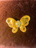 JEMPER君佩傾城蝴蝶手工花絲足金黃金百搭日常通勤高級感耳釘耳飾 金重約3g 曬單實(shí)拍圖