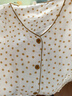 浪莎（LangSha）田園風(fēng)純棉雙層紗布睡衣女V領(lǐng)開(kāi)衫長(cháng)袖長(cháng)褲春夏薄款全棉家居服套 黃點(diǎn)點(diǎn)-V領(lǐng)縐布長(cháng)套 XL 建議140-160斤 曬單實(shí)拍圖