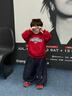 嘟嘟家兒童衛衣學(xué)院風(fēng)春款男童紅色長(cháng)袖春季女童連帽衣服寶寶童裝洋氣潮 卡蘭達紅 110 曬單實(shí)拍圖