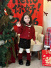 LUSON小O寶童裝女寶寶新年紅色毛衣開(kāi)衫套裝2026冬嬰兒童千金過(guò)年外套 曬單實(shí)拍圖