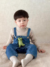 班喜迪男寶寶牛仔背帶褲春裝新款嬰兒褲子兒童休閑直筒褲男童長(cháng)褲春秋裝 藍色 【襠部暗扣材質(zhì)隨機發(fā)貨】 100 曬單實(shí)拍圖
