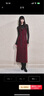 MAXRIENY【商場(chǎng)同款-節慶穿搭】騏驥紅復古安哥拉紅針織吊帶連衣裙 暗紅 L 曬單實(shí)拍圖