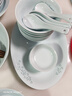 富玉景德鎮餐具整套輕奢高級感新款碗盤(pán)餐具中式青瓷玲瓏陶瓷碗盤(pán)子 青釉玉牡丹餐具 29頭 曬單實(shí)拍圖
