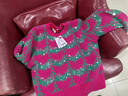 橘滋（Juicy Couture）秋款針織衫珠片刺繡波浪提花落肩寬松圓領(lǐng)毛衣女沼澤軟糖 玫紅 M 曬單實(shí)拍圖