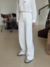茵曼2026春季女裝新款萊賽爾棉法式解構微O型牛仔褲顯瘦褲子 珍珠白 26 曬單實(shí)拍圖