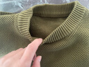 PIFISI重磅純棉圓領(lǐng)毛衣男春秋冬純色簡(jiǎn)約懶惰內搭針織衫加厚保暖打底衫 淺芥綠色 XL 130-150斤 曬單實(shí)拍圖