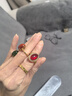 梵制寶石保山冰飄南紅戒指女輕奢S925純銀冰紅寶石食指戒氣質(zhì) 紅寶石戒指 開(kāi)口可調節 曬單實(shí)拍圖