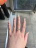 DR鉑金情侶戒指pt950白金結訂婚時(shí)尚鑲鉆對戒情人節生日禮物送女友 為愛(ài)加冕活口對戒 曬單實(shí)拍圖