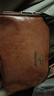 袋鼠真皮包包女包2024秋冬七夕時(shí)尚寬肩帶單肩斜挎包軟皮波士頓枕頭包 9618+棕色 曬單實(shí)拍圖