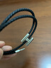 愛(ài)馬仕 節日禮物 男士小牛皮手鏈 編織繩手鏈 男款手鏈  H068406FP89黑銀 T6(18.5-19.5) 曬單實(shí)拍圖