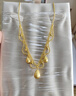 六福珠寶新年禮物 光影金絲綢金足金蕾絲水滴黃金項鏈 計價(jià) 約9.27克 曬單實(shí)拍圖
