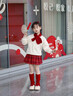 NICKYBABY女童半身裙秋冬毛呢短裙兒童2026新款紅色年服裙子大童格子百褶裙 4527紅色 140 cm 曬單實(shí)拍圖