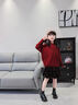 艾卡諾 I.KARNOW女童秋冬拜年服兒童2025新年戰袍衣服紅色毛衣套裝冬季格子短裙子 19741紅色+4507紅色【不含圍巾  襪套】 150 曬單實(shí)拍圖