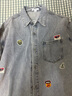 UR2026春季新款男丹寧回潮刺繡長(cháng)袖牛仔襯衫UMV850061+ 灰藍 L 曬單實(shí)拍圖