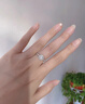 中國珠寶小方糖鉆戒1一克拉開(kāi)口求訂婚結婚銀戒指新年生日送女友禮物 曬單實(shí)拍圖