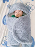 金日滿(mǎn)嬰兒睡袋冬季加厚新生兒防驚跳抱被襁褓嬰兒連體衣外出包被 藍色81cm*96cm(推薦6-12個(gè)月寶寶) 加厚加長(cháng)護胸 曬單實(shí)拍圖
