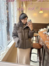 塔馳密司（touchmiss）加厚保暖90白鴨絨羽絨服女冬季面包服連帽時(shí)尚泡芙外套 巧克力色 L 曬單實(shí)拍圖