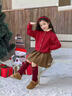 McTicco女童超好看紅色套裝兒童2026新款新年裙子女大童12歲女孩拜年衣服 19906紅色+4507紅色 140 140cm 曬單實(shí)拍圖
