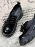 卓詩(shī)尼厚底小皮鞋女2026春季新款英倫風(fēng)系帶百搭休閑增高樂(lè )福鞋單鞋女鞋 黑色【2.5CM內增高+6CM跟高】 37 曬單實(shí)拍圖