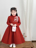 迪士尼（Disney）女童禮服長(cháng)袖連衣裙2025秋冬季新款中大童裝紅色新年洋氣刺繡長(cháng)裙 紅色【加絨款】 120 (升級款) 曬單實(shí)拍圖
