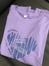 清倉撿漏尾單大牌女寬松中長(cháng)款洋氣上衣休閑短袖t恤百搭印花體恤 50淺紫色【中】條紋愛(ài)心 L 110-130斤 曬單實(shí)拍圖