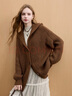 三彩2025冬季新款休閑寬松中長(cháng)慵懶連帽針織衫長(cháng)袖開(kāi)衫簡(jiǎn)約M 榛果棕 XL 170/92A 曬單實(shí)拍圖