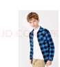 巴拉巴拉男童加絨襯衫中大童寶寶洋氣格子襯衣秋冬新款童裝上衣潮 藍黑色調00489-208423102103 160 cm 曬單實(shí)拍圖