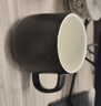 德化羊脂玉白瓷茶杯辦公杯茶水杯辦公室泡茶杯中式馬克杯白瓷水杯 黑色-暖暖杯 曬單實(shí)拍圖