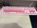前行者（EWEADN）V96高顏值復古無(wú)線(xiàn)鍵盤(pán)鍵鼠套裝真機械手感無(wú)線(xiàn)辦公鍵鼠套裝筆記本薄膜鍵盤(pán) 櫻花粉無(wú)線(xiàn)鍵鼠套裝 曬單實(shí)拍圖