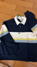 左西童裝男童Polo衫衛衣2026新款潮兒童條紋撞色套頭衫潮 藏青色 170 曬單實(shí)拍圖