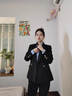 圖曼朵職業(yè)西裝套裝女士秋季通勤面試穿搭正裝職場(chǎng)高級感西服外套 黑色套裝【外套+西裝褲】 M 推薦101-110斤可穿 曬單實(shí)拍圖