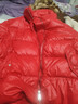 皮爾卡丹白鴨絨短款羽絨服女2025秋冬新款亮面加厚立領(lǐng)別致韓版面包服外套 紅色 S （80-110斤） 曬單實(shí)拍圖