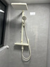 日豐淋浴花灑套裝 奶油白色恒溫數顯淋浴器增壓噴頭花灑全套奈斯花灑 5D腰背按摩水+3D按摩+冷熱 曬單實(shí)拍圖