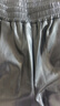佐丹奴 設計師款中性風(fēng)皮褲女裝仿皮松緊腰寬松休閑五分褲18405605 09啞光黑 S 曬單實(shí)拍圖