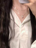 小米星個(gè)性雙層疊戴珍珠項鏈女小眾高感輕奢蛇骨鏈百搭 無(wú) 曬單實(shí)拍圖