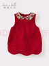 戴維貝拉（DAVE＆BELLA）女童背心裙兒童連衣裙甜美女寶寶裙子春季新年童裙小童公主裙 暗紅色【現貨】 110 cm（建議身高100-110cm） 曬單實(shí)拍圖