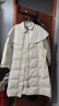 艾萊依羽絨服女氣質(zhì)長(cháng)款風(fēng)衣斗篷披肩通勤收腰大衣冬外套 乳灰米L 曬單實(shí)拍圖