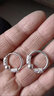 KZD999純銀色足銀色耳環(huán)女款旺夫轉運珠耳圈耳墜簡(jiǎn)約防過(guò)敏 高貴典雅*銀轉運珠耳圈老鳳祥同 3.08 曬單實(shí)拍圖