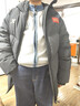 特步【商場(chǎng)同款】?jì)和鸾q服冬季男童中大童舒適鎖溫防風(fēng)保暖連帽外套 丹青黑-絨子含量75% 160 充絨量158g 曬單實(shí)拍圖