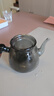美斯尼 茶壺玻璃泡茶壺 加厚耐熱煙灰色玻璃泡茶器木柄功夫茶具 墨色木柄壺 曬單實(shí)拍圖