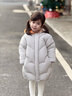 英氏（YEEHOO）【商場(chǎng)同款】童裝羽絨服外套冬季女童加厚保暖羽絨服超韌絨 星光灰【90%白鵝絨】 100 cm-充絨量134g 曬單實(shí)拍圖