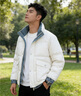JEEP SPIRIT吉普立領(lǐng)羽絨服男士冬季高品質(zhì)牛仔拼接羽絨衣鴨絨休閑防水外套男 239米白 L 曬單實(shí)拍圖