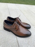 百麗男鞋商務(wù)正裝皮鞋休閑增高軟底真皮鞋A0917 棕色-內增高 40 曬單實(shí)拍圖