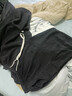 胖?zhù)澟肿哟蟠a休閑褲子男款春秋褲寬松棉麻布復古闊腿褲束腳蘿卜九分褲 黑色 M 建議75-100斤可穿 曬單實(shí)拍圖