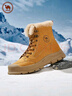 駱駝牌 雪地靴登山防寒保暖加絨工裝情侶懶人毛毛鞋P14W307607土黃42 曬單實(shí)拍圖
