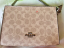 蔻馳（COACH）【品牌直供】女士小號印花單肩斜挎包鏈條包拿鐵色CW204新年禮物 曬單實(shí)拍圖