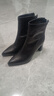卓詩(shī)尼高跟短靴女鞋初秋冬粗跟尖頭彈力瘦瘦靴子加絨黑色 黑色 36 曬單實(shí)拍圖