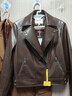秋水伊人復古機車(chē)皮衣女2025年秋裝新款短款翻領(lǐng)皮夾克今年流行黑色外套 咖啡色 XL 曬單實(shí)拍圖