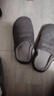 厚底新款家居室內保暖鞋加絨高檔棉拖鞋男冬季包頭拖男皮拖鞋男士 灰色 42-43 曬單實(shí)拍圖